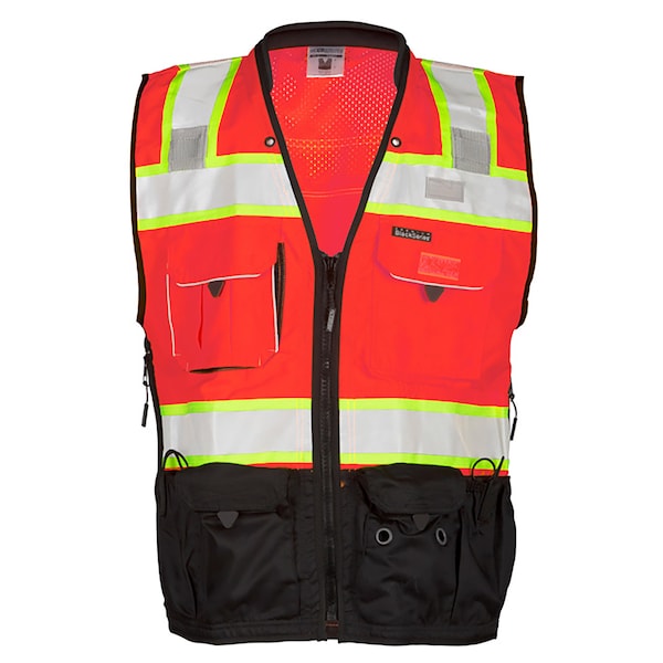 Kishigo 3X, Fluorescent Red Premium Black Series Surveyors Vest S5702-3X - main
